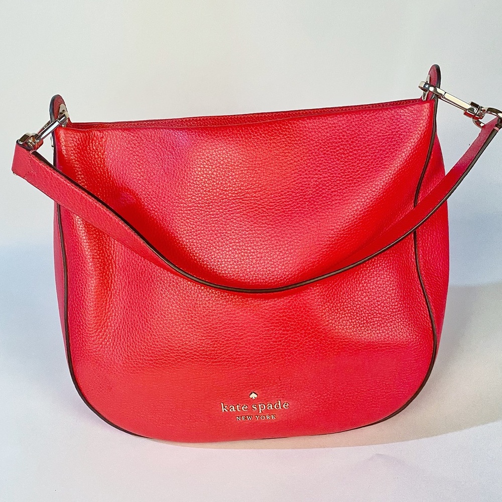 Kate Spade Shoulder Bag K4659 Pebbled Leather Dark Watermelon